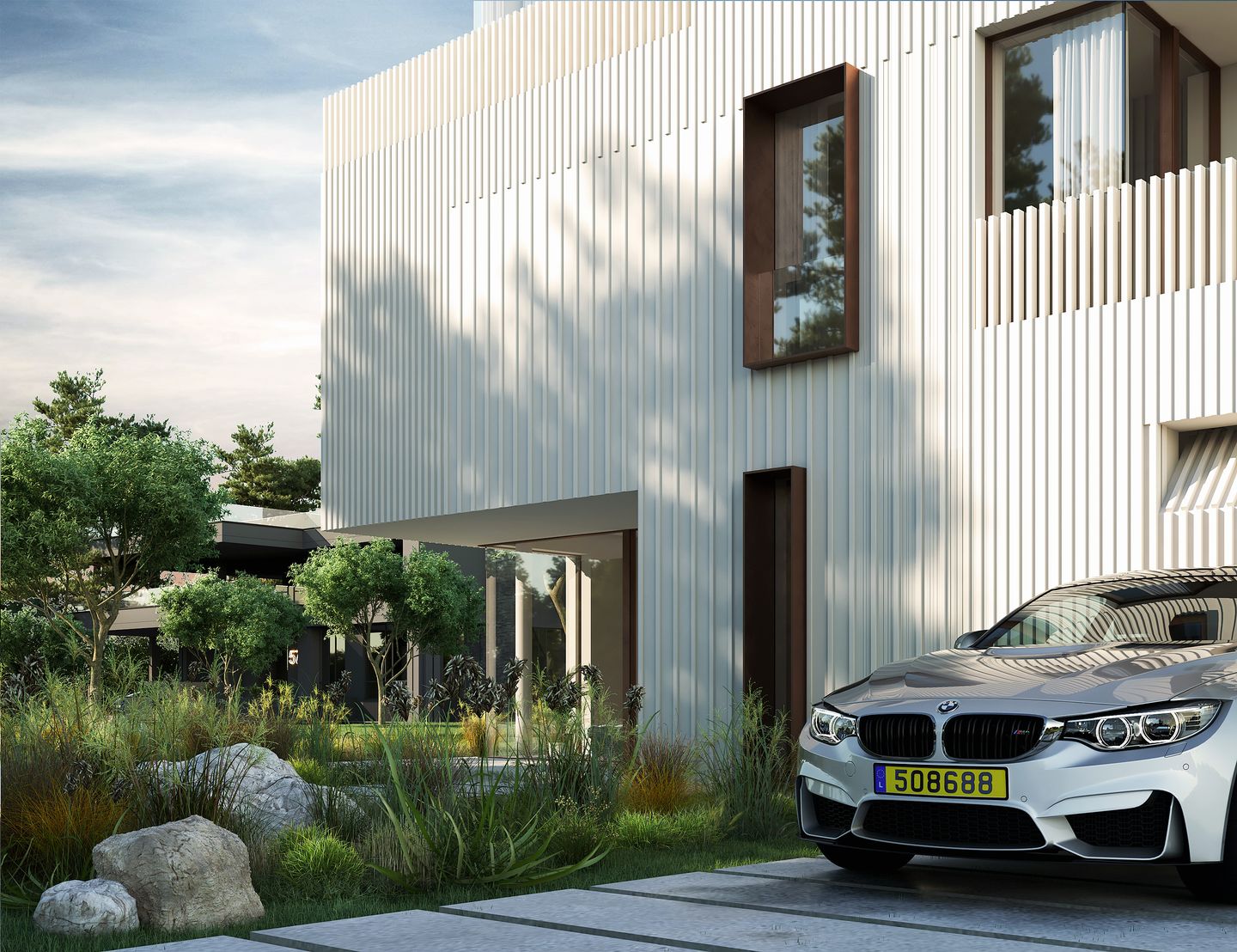 MAISON R, villa unifamiliale contemporaine à Roeser, rendu extérieur 1
