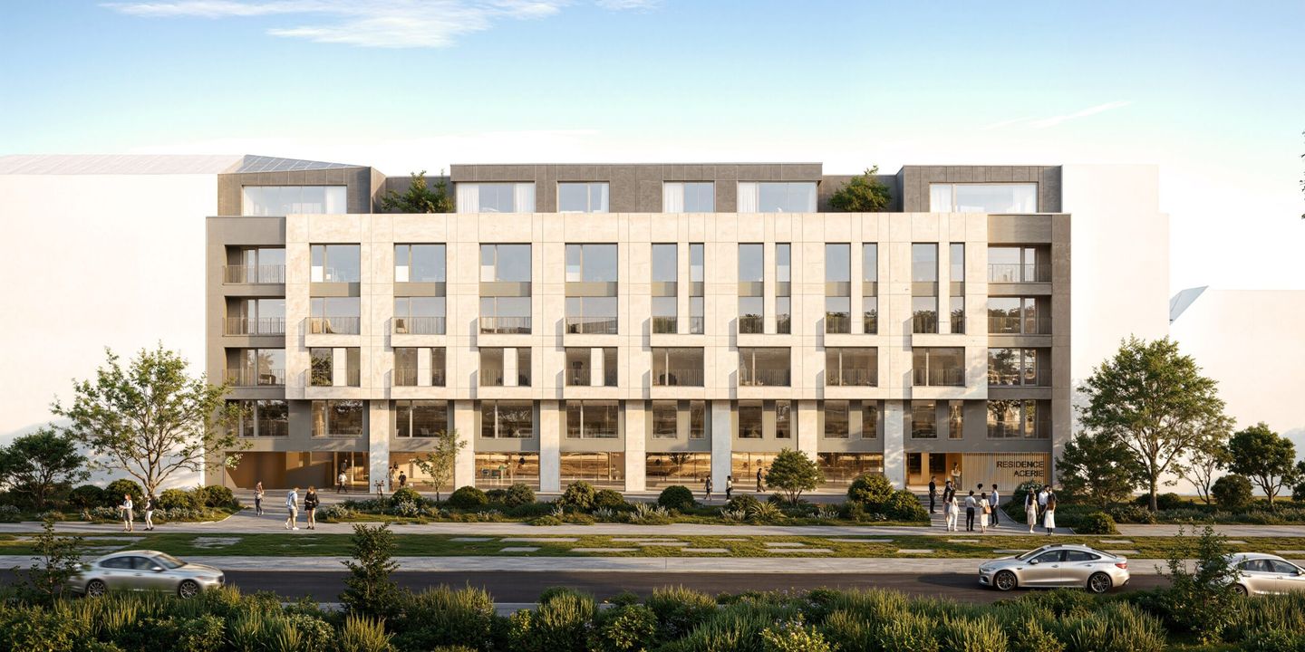 ACIERIE 76, immeuble mixte rue de l'Aciérie à Hollerich, rendu extérieur